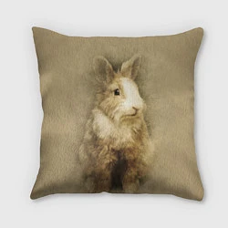 Подушка квадратная Пушистый кролик, цвет: 3D-принт