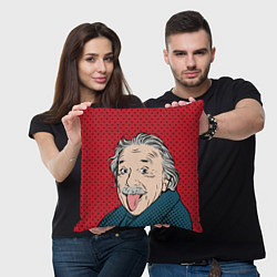 Подушка квадратная Альберт Эйнштейн: Поп-арт, цвет: 3D-принт — фото 2