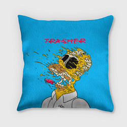 Подушка квадратная Trasher Homer, цвет: 3D-принт