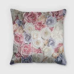 Подушка квадратная Букет из роз, цвет: 3D-принт