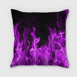 Подушка квадратная Фиолетовый огонь, цвет: 3D-принт