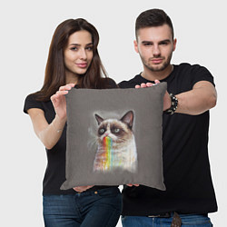 Подушка квадратная Grumpy Cat, цвет: 3D-принт — фото 2