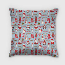 Подушка квадратная Рождественская Милота, цвет: 3D-принт