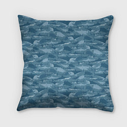 Подушка квадратная Мир акул, цвет: 3D-принт