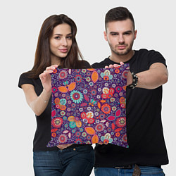 Подушка квадратная Цветочный взрыв, цвет: 3D-принт — фото 2