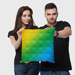 Подушка квадратная Colored wall, цвет: 3D-принт — фото 2