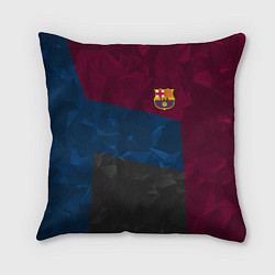 Подушка квадратная FC Barcelona: Dark polygons, цвет: 3D-принт