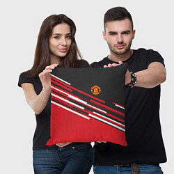 Подушка квадратная Man UTD FC: Sport Line 2018, цвет: 3D-принт — фото 2