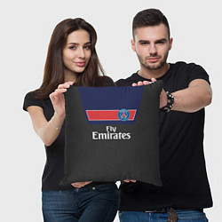 Подушка квадратная FC PSG: Fly Emirates, цвет: 3D-принт — фото 2
