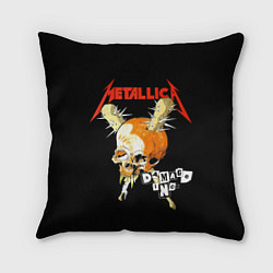 Подушка квадратная Metallica - orange skull, цвет: 3D-принт