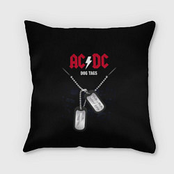 Подушка квадратная AC/DC: Dog Tags, цвет: 3D-принт