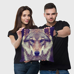 Подушка квадратная Angry Wolf, цвет: 3D-принт — фото 2