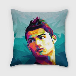 Подушка квадратная Cristiano Ronaldo Art, цвет: 3D-принт