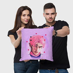 Подушка квадратная Lil Peep: Pink Edition, цвет: 3D-принт — фото 2