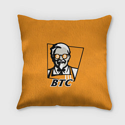 Подушка квадратная BTC vs KFC, цвет: 3D-принт