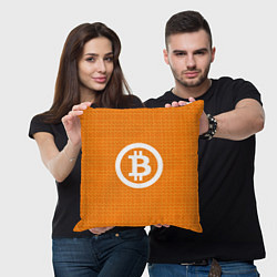 Подушка квадратная Bitcoin, цвет: 3D-принт — фото 2
