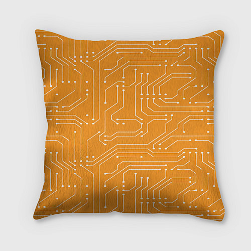 Подушка квадратная Bitcoin: Orange Network / 3D-принт – фото 2