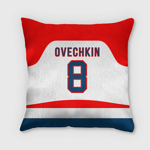 Подушка квадратная Washington Capitals: Ovechkin White / 3D-принт – фото 2