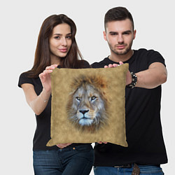 Подушка квадратная Песчаный лев, цвет: 3D-принт — фото 2