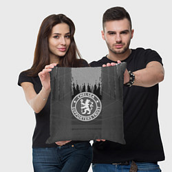 Подушка квадратная FC Chelsea: Grey Abstract, цвет: 3D-принт — фото 2