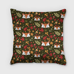 Подушка квадратная Осенние лисички, цвет: 3D-принт