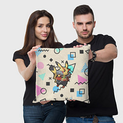 Подушка квадратная Pikachu Geometry, цвет: 3D-принт — фото 2