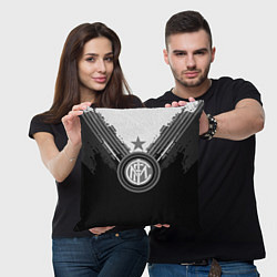 Подушка квадратная FC Inter: Black Style, цвет: 3D-принт — фото 2
