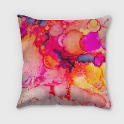 Подушка квадратная Весенние краски, цвет: 3D-принт