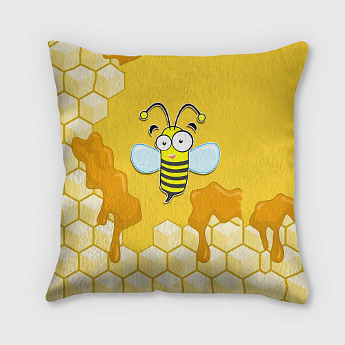 Подушка квадратная Веселая пчелка / 3D-принт – фото 2