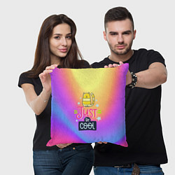 Подушка квадратная Just be COOL, цвет: 3D-принт — фото 2