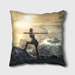 Подушка квадратная Tomb Raider цвета 3D-принт — фото 1