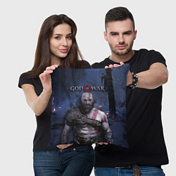 Подушка квадратная God of War: Kratos, цвет: 3D-принт — фото 2
