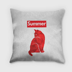 Подушка квадратная Summer Cat, цвет: 3D-принт