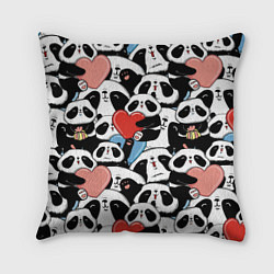 Подушка квадратная Милые панды, цвет: 3D-принт