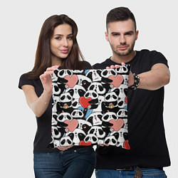 Подушка квадратная Милые панды, цвет: 3D-принт — фото 2