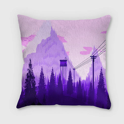 Подушка квадратная Firewatch: Violet Wood / 3D-принт – фото 2