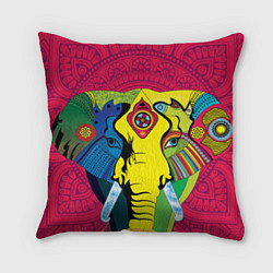 Подушка квадратная Индийский слон, цвет: 3D-принт