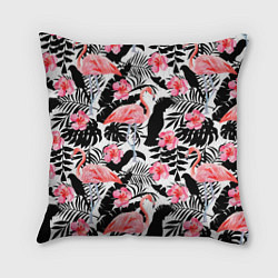 Подушка квадратная Black Flamingo