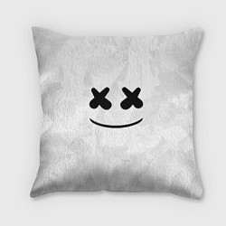 Подушка квадратная Marshmello: White Face, цвет: 3D-принт