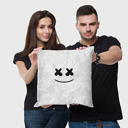 Подушка квадратная Marshmello: White Face, цвет: 3D-принт — фото 2