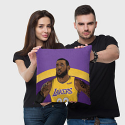Подушка квадратная LeBron 23: Lakers, цвет: 3D-принт — фото 2