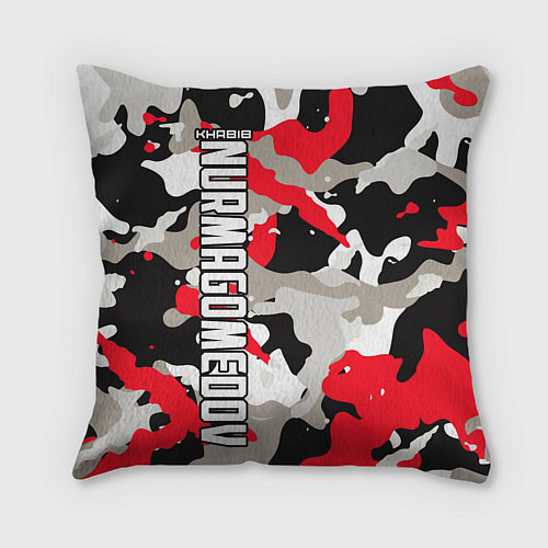 Подушка квадратная Khabib Nurmagomedov: Red Camo / 3D-принт – фото 2