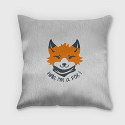 Подушка квадратная Hello Fox, цвет: 3D-принт
