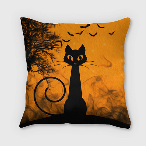 Подушка квадратная Halloween Cat / 3D-принт – фото 2