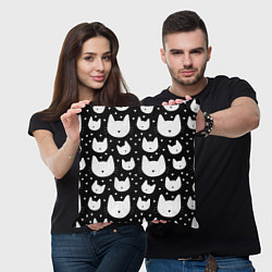 Подушка квадратная Love Cats Pattern, цвет: 3D-принт — фото 2