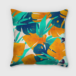 Подушка квадратная Лазурные тропики, цвет: 3D-принт
