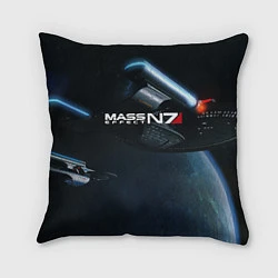 Подушка квадратная Mass Effect N7, цвет: 3D-принт