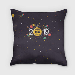 Подушка квадратная 2019 New Year, цвет: 3D-принт