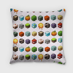 Подушка квадратная Minecraft Cubes, цвет: 3D-принт