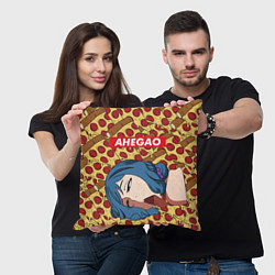 Подушка квадратная AHEGAO PIZZA, цвет: 3D-принт — фото 2